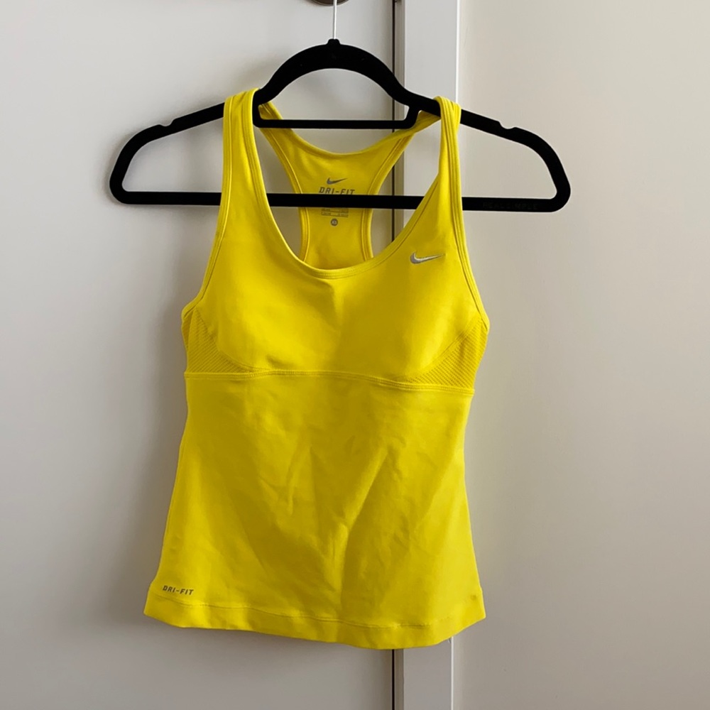 Nike DriFit Racerback top, yellow, XS